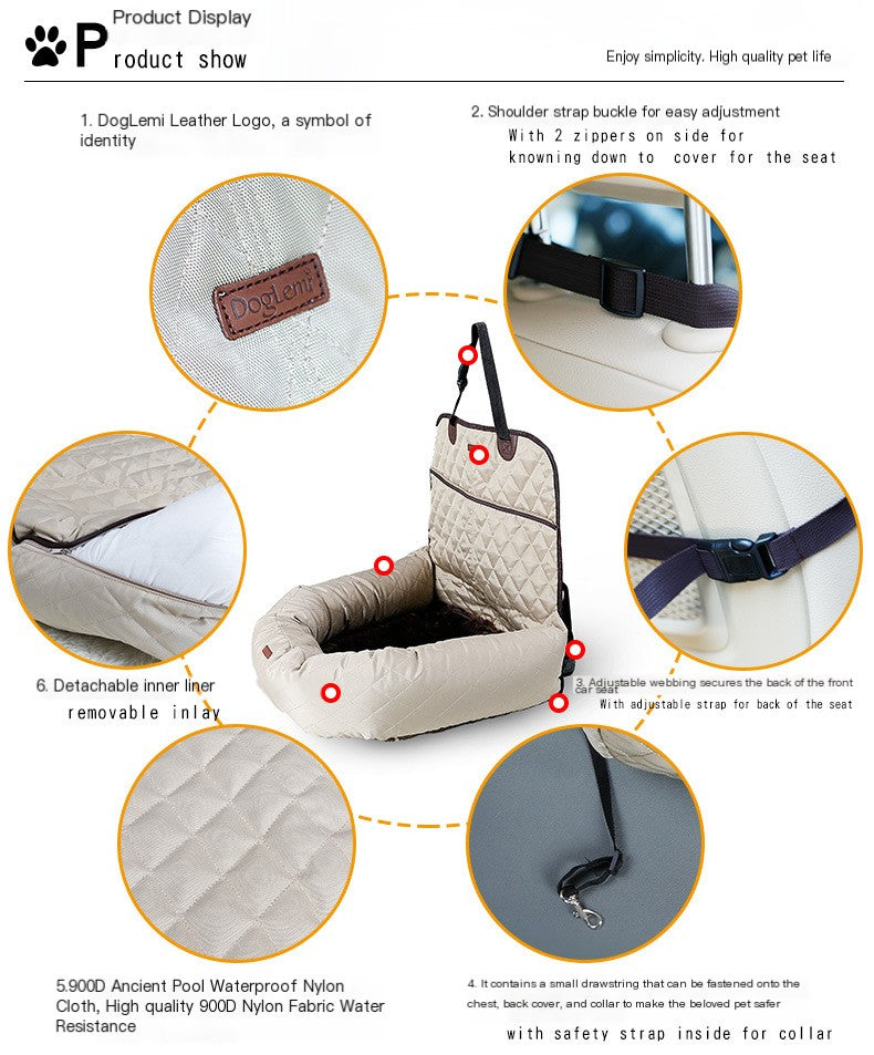 New Multifunctional Pet Car Bed with Thick Cushion