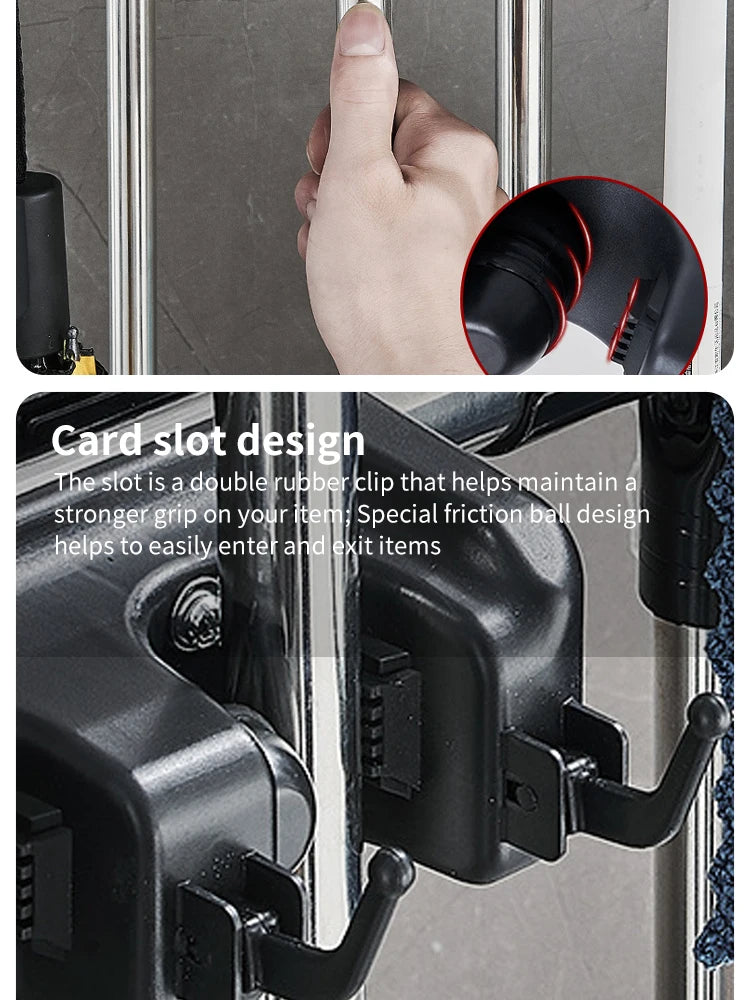 Multi-Functional Wall Mounted Mop Holder