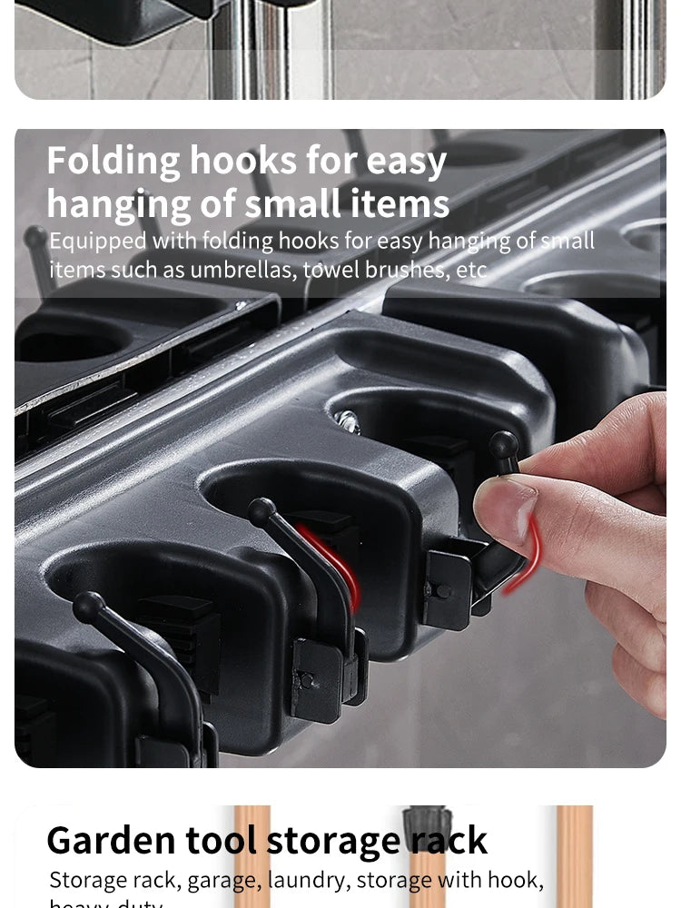 Multi-Functional Wall Mounted Mop Holder