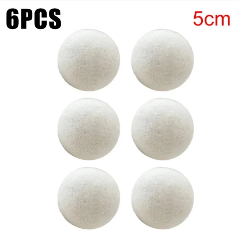 "1/6pcs Eco-Friendly Wool Dryer Balls - Natural Fabric Softener, Reduce Static & Shorten Drying Time- Chemical-Free"