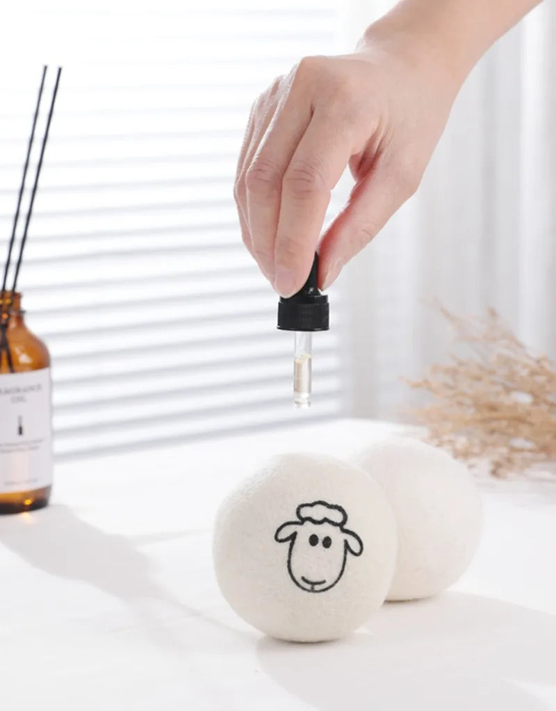 "1/6pcs Eco-Friendly Wool Dryer Balls - Natural Fabric Softener, Reduce Static & Shorten Drying Time- Chemical-Free"