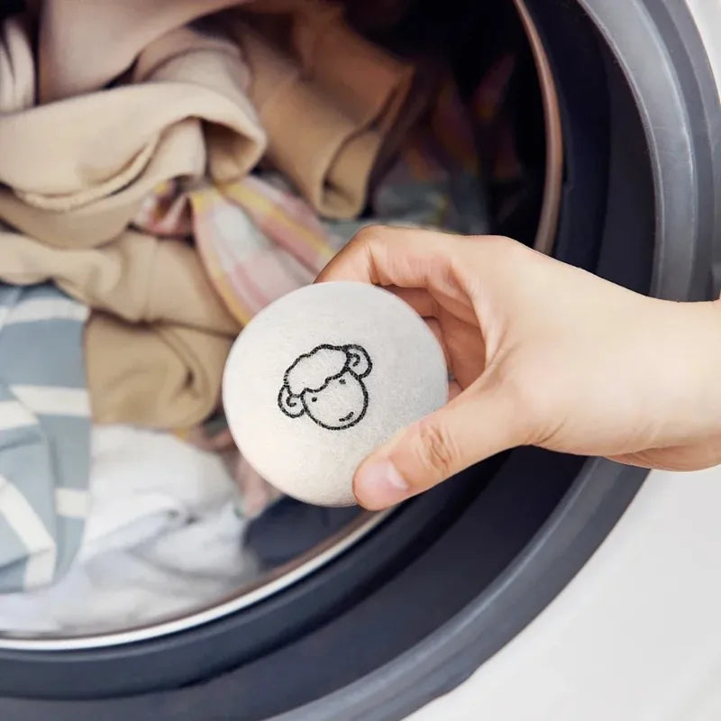 "1/6pcs Eco-Friendly Wool Dryer Balls - Natural Fabric Softener, Reduce Static & Shorten Drying Time- Chemical-Free"