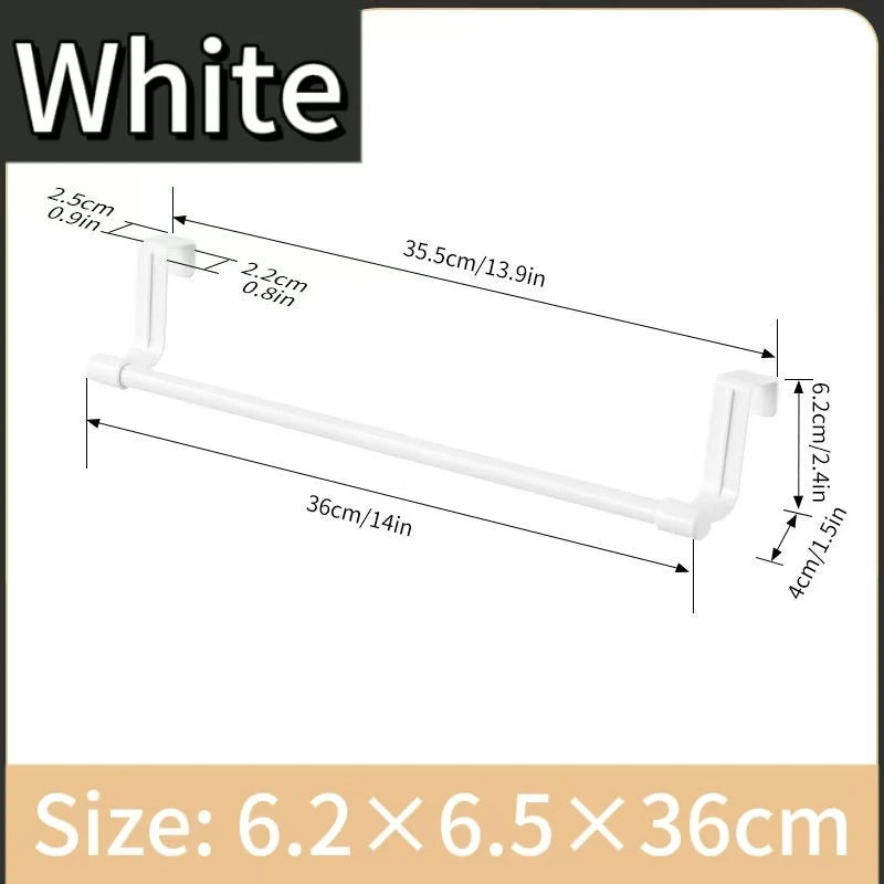 No Drilling Required Wall Mounted Kitchen Cabinet Towel Rack-A Space Saving Cloth Rack Suitable for Homes and Bathrooms