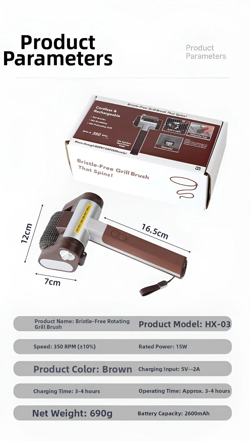 Electric BBQ Grill Cleaning Brush