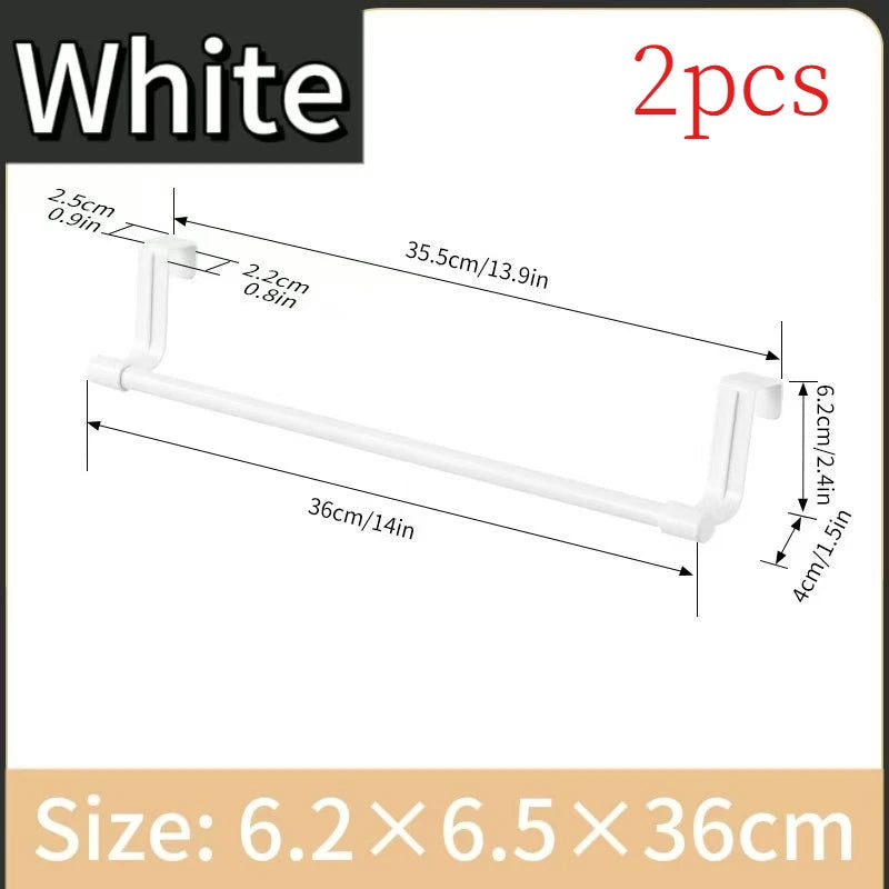 No Drilling Required Wall Mounted Kitchen Cabinet Towel Rack-A Space Saving Cloth Rack Suitable for Homes and Bathrooms