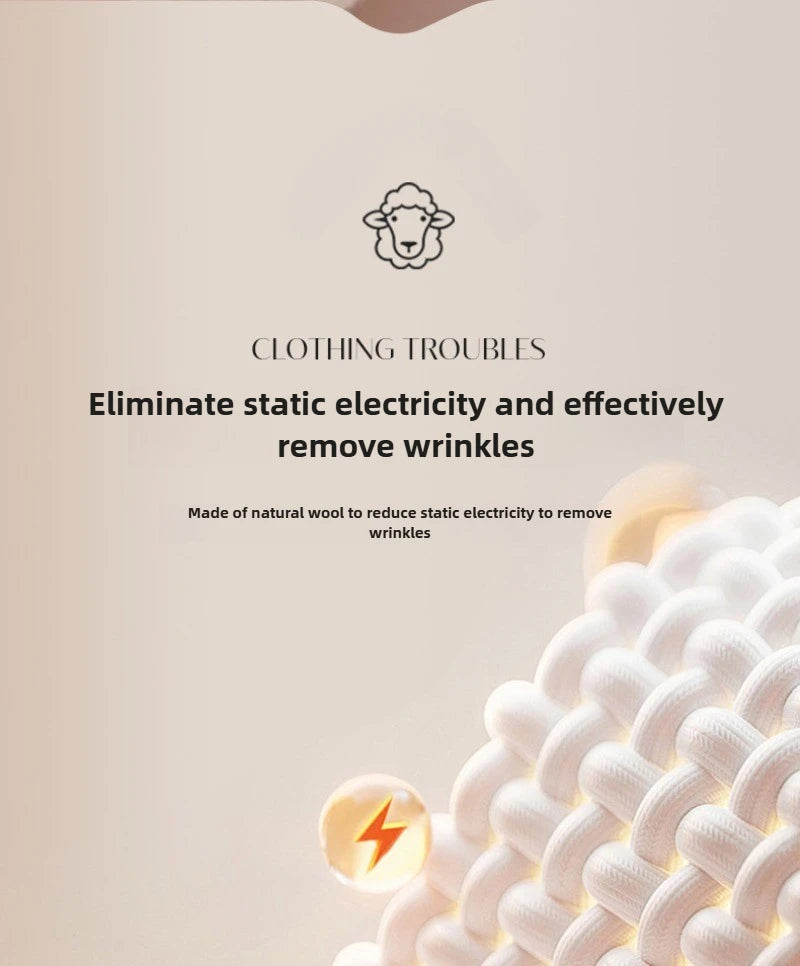 "1/6pcs Eco-Friendly Wool Dryer Balls - Natural Fabric Softener, Reduce Static & Shorten Drying Time- Chemical-Free"
