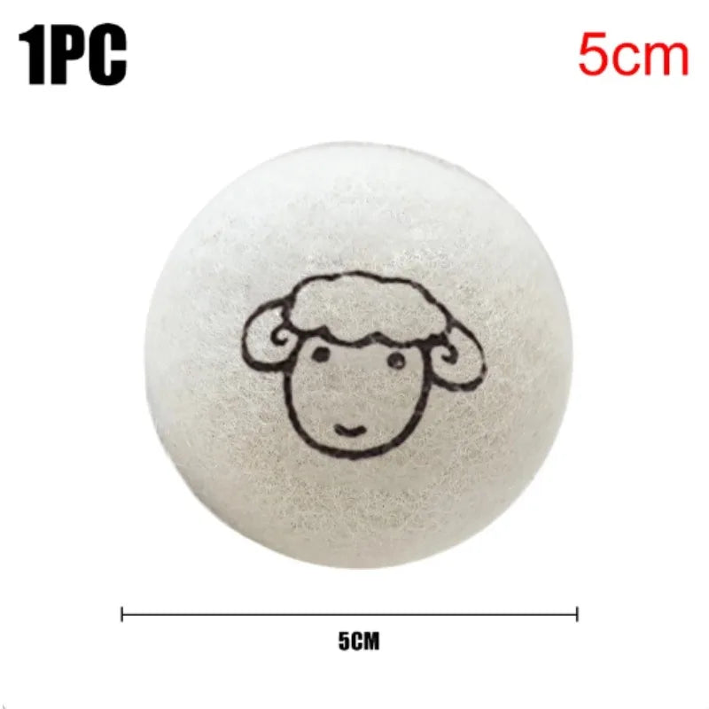"1/6pcs Eco-Friendly Wool Dryer Balls - Natural Fabric Softener, Reduce Static & Shorten Drying Time- Chemical-Free"